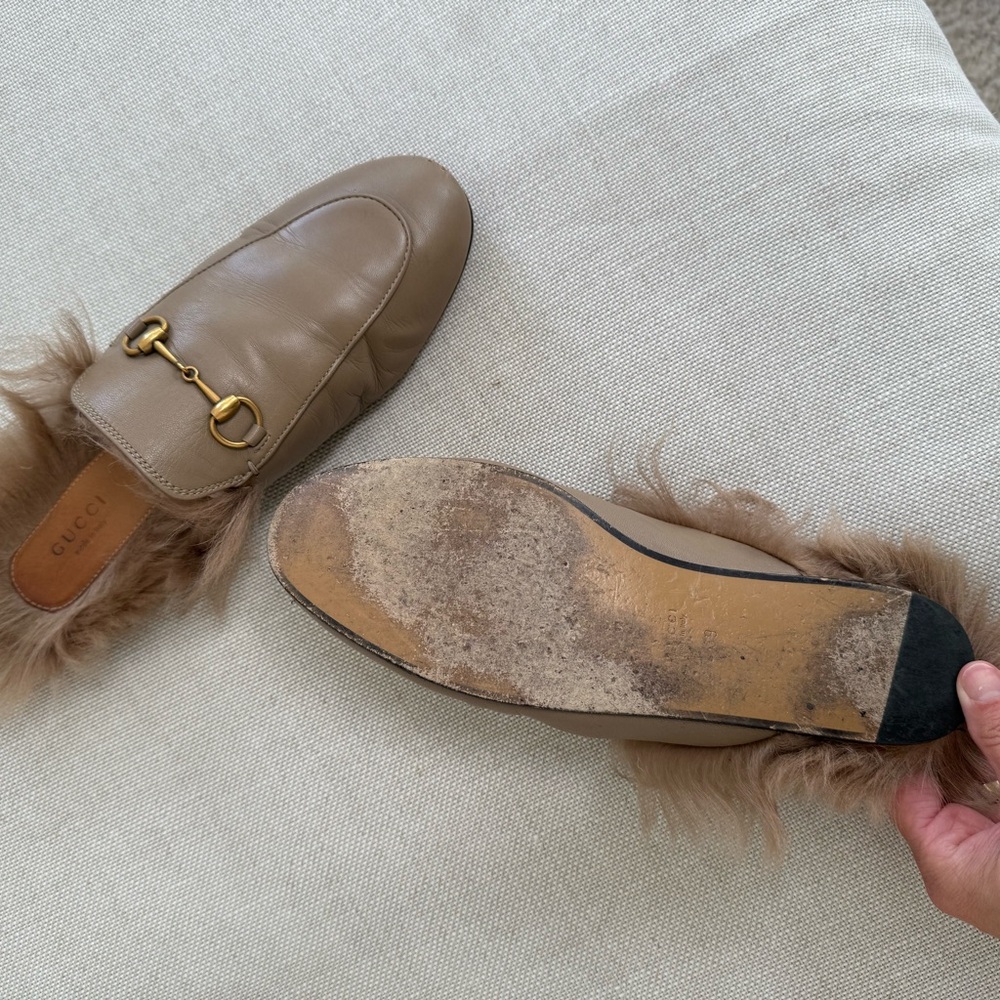Gucci Tan Brown Leather Mules with Horsebit Detail - Picture 3 of 8